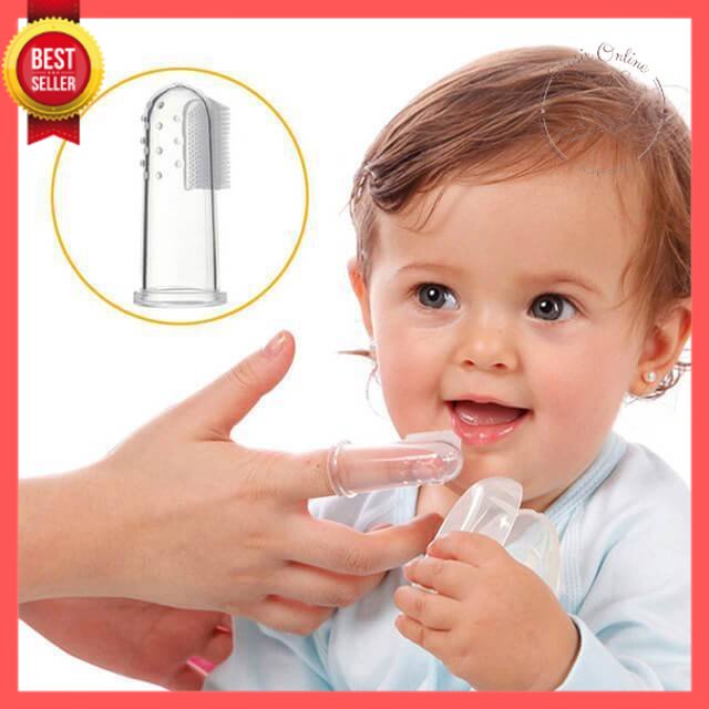 GOS -I209- Sikat Gigi Jari Silikon - Sikat Gigi Bayi Silikon - Sikat Lidah Jari - Baby Tooth Brush Silicone BPA FREE