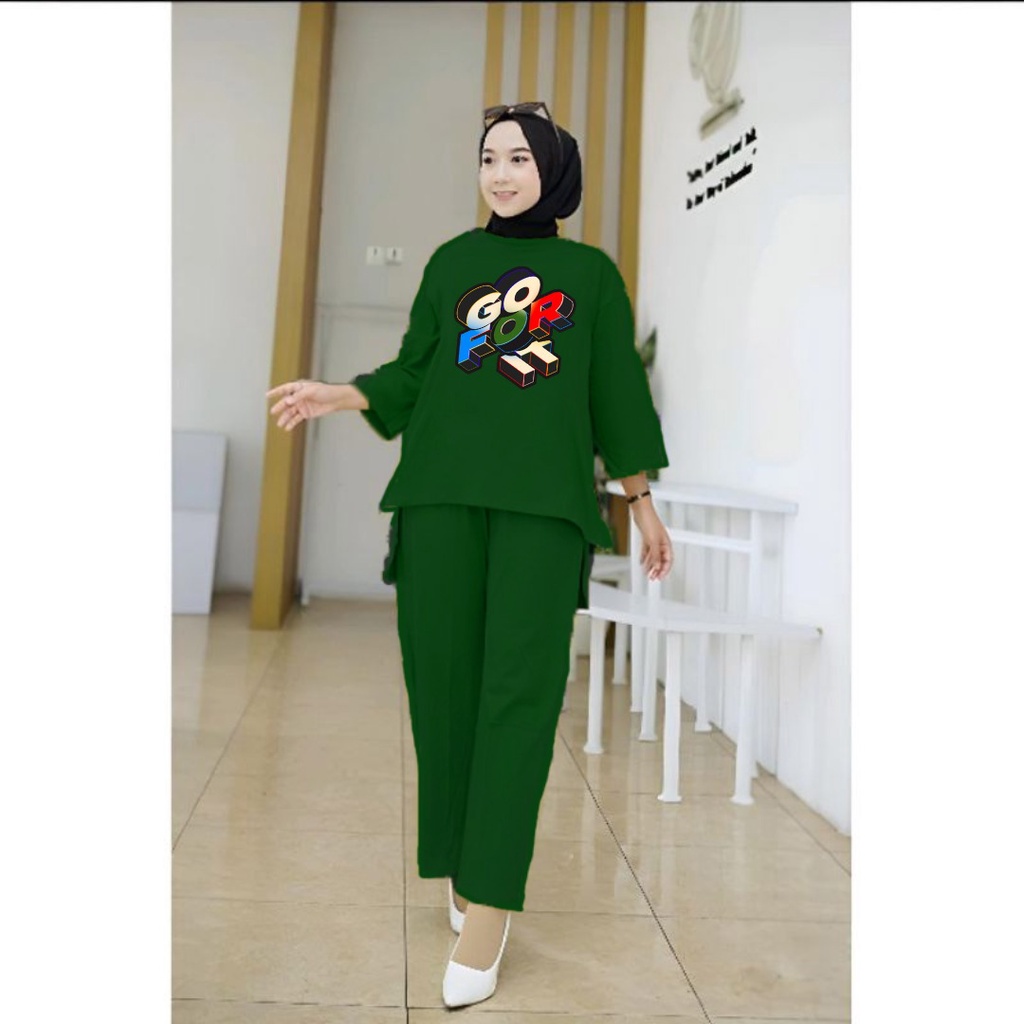 Setelan Tunik Go For It/Set Blouse Wanita