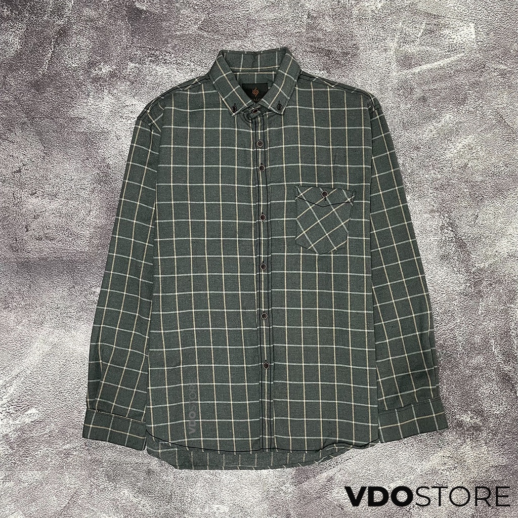 KEMEJA FLANEL PRIA 18 GRAY IVORY - M L XL - KEMEJA LENGAN PANJANG VDOSTORE DEWASA BAJU FLANNEL TANGAN PANJANG HITAM NAVY ABU MOTIF KEMEJA COWOK MURAH DEWASA SANTAI TEBAL KUALITAS IMPORT BAJU CATUR PANEL FANEL