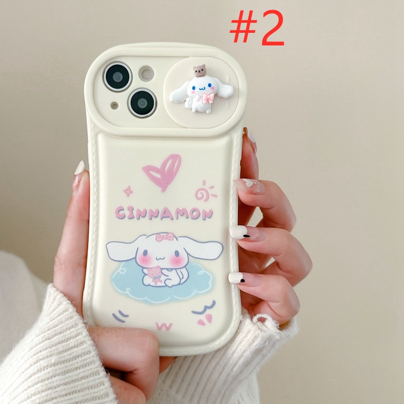 Pochacco &amp; Cinnamoroll Doll Push The Window Cover Soft Case iP iPhone 11 12 13 14 Pro Max White Casing Apple