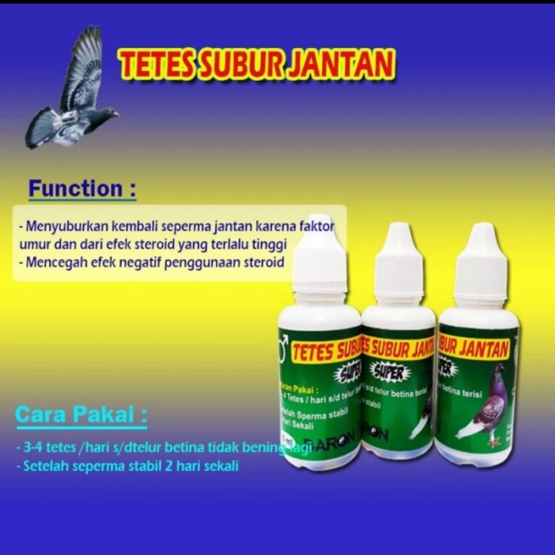 TETES SUBUR JANTAN SUPER RINGAN BARON UNTUK BURUNG JANTAN MERPATI KICAU LOMBA
