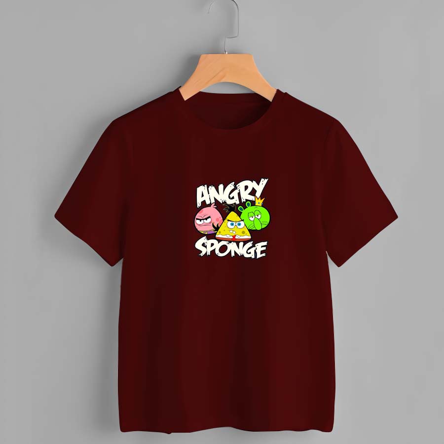 Baju Kaos Distro Anak Laki Laki Umur 1-10 Tahun - Baju Kaos Distro anak KARAKTER ANGRY SPONGE