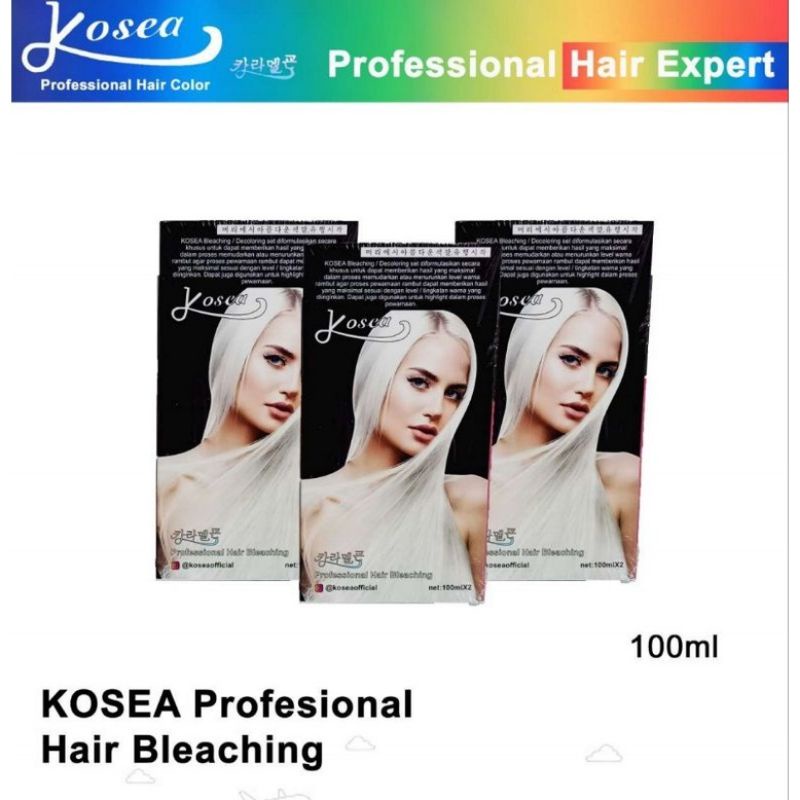 KOSEA BLEACHING  100GR ||PELUNTUR WARNA RAMBUT || BUBUK BLEACHING || PEWARNA RAMBUT BLEACHING 100ML +100ML