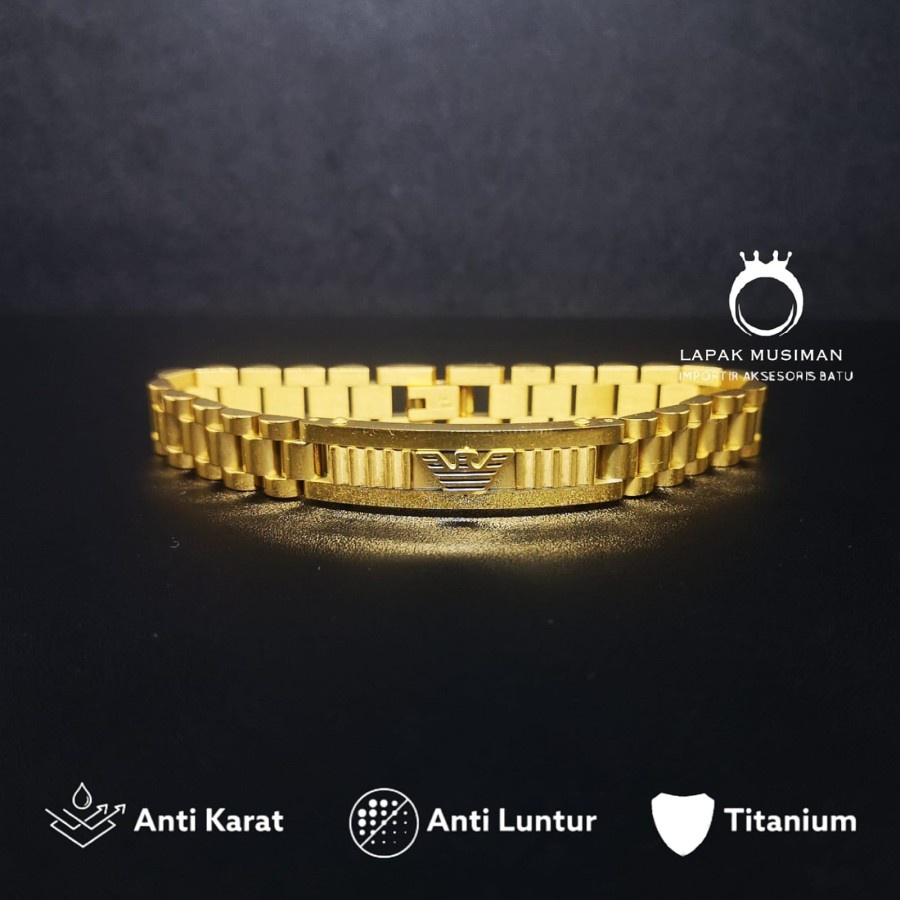 [Bayar Di Tempat] Gelang Pria Titanium Anti Karat Model Keren Anti Karat Kualitas Super