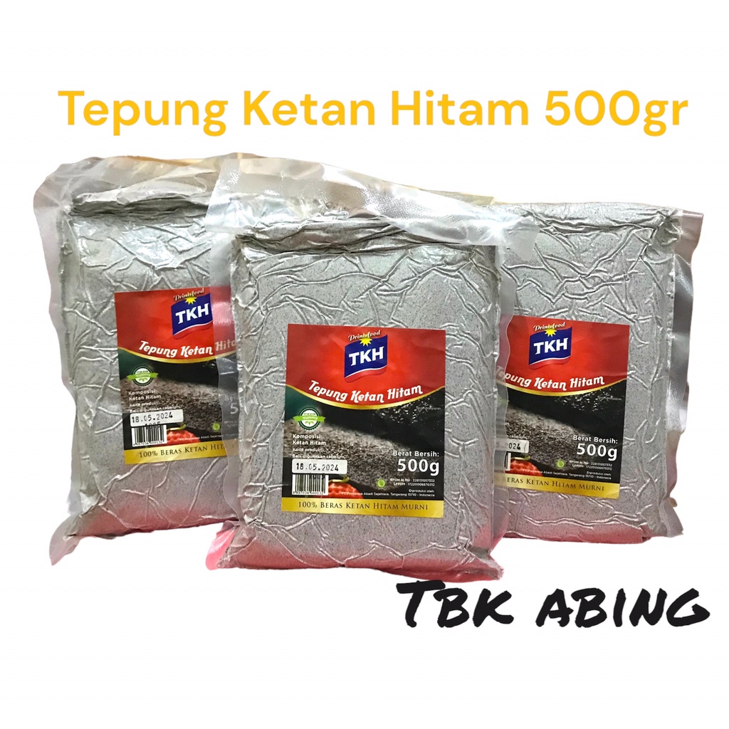 

TKH Tepung Ketan Hitam 500gr Kemasan Vakum 100% Beras Ketan Hitam Murni