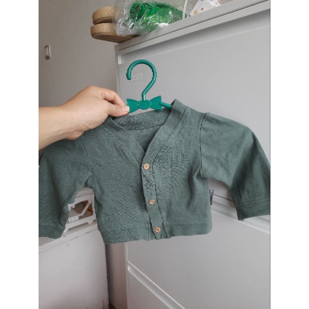 [PRELOVED] CARDIGAN LITTLE PALMERHAUS BABY AVOCADO 0-6 MONTH