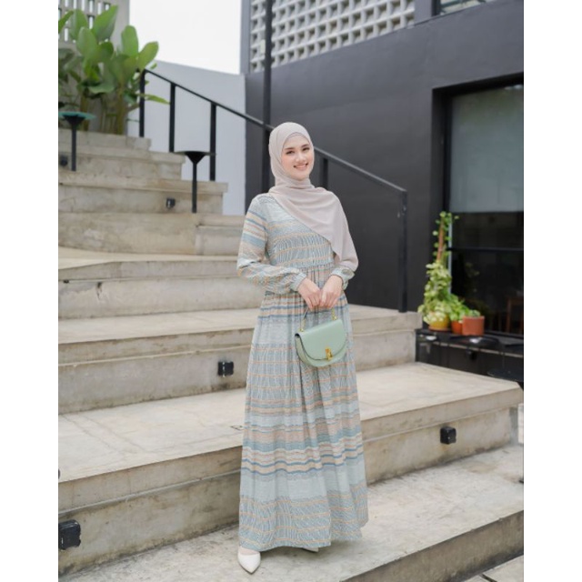 Le Khari ghiska dress baju gamis dan muslim bahan rayon viscose