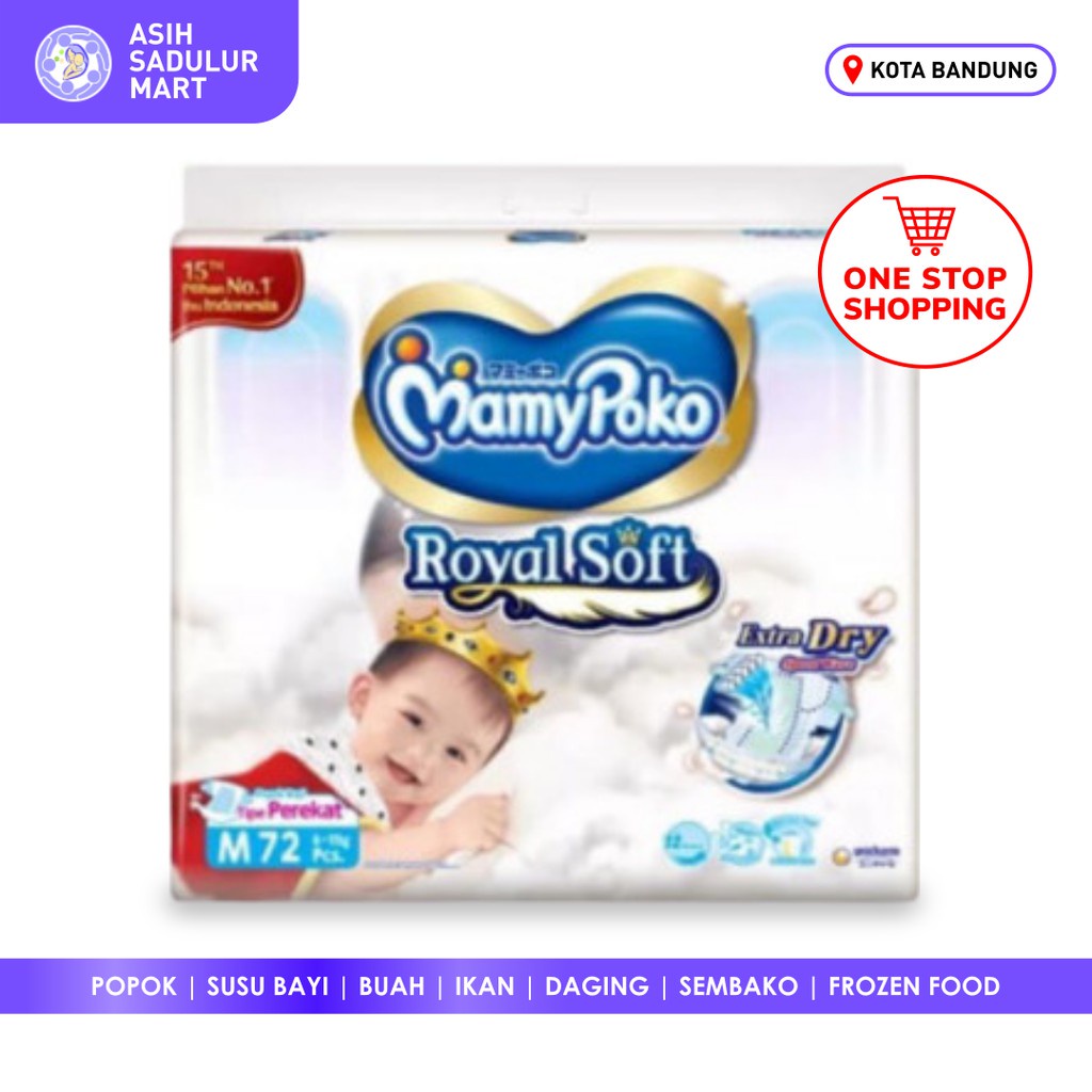 Popok Mamypoko Royal Soft M72 Extra Dry Bandung Murah PROMO