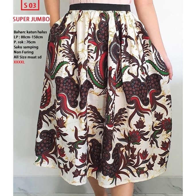 ROK KLOK BATIK SUPER JUMBO 7/8 ROK BATIK JUMBO TANIA