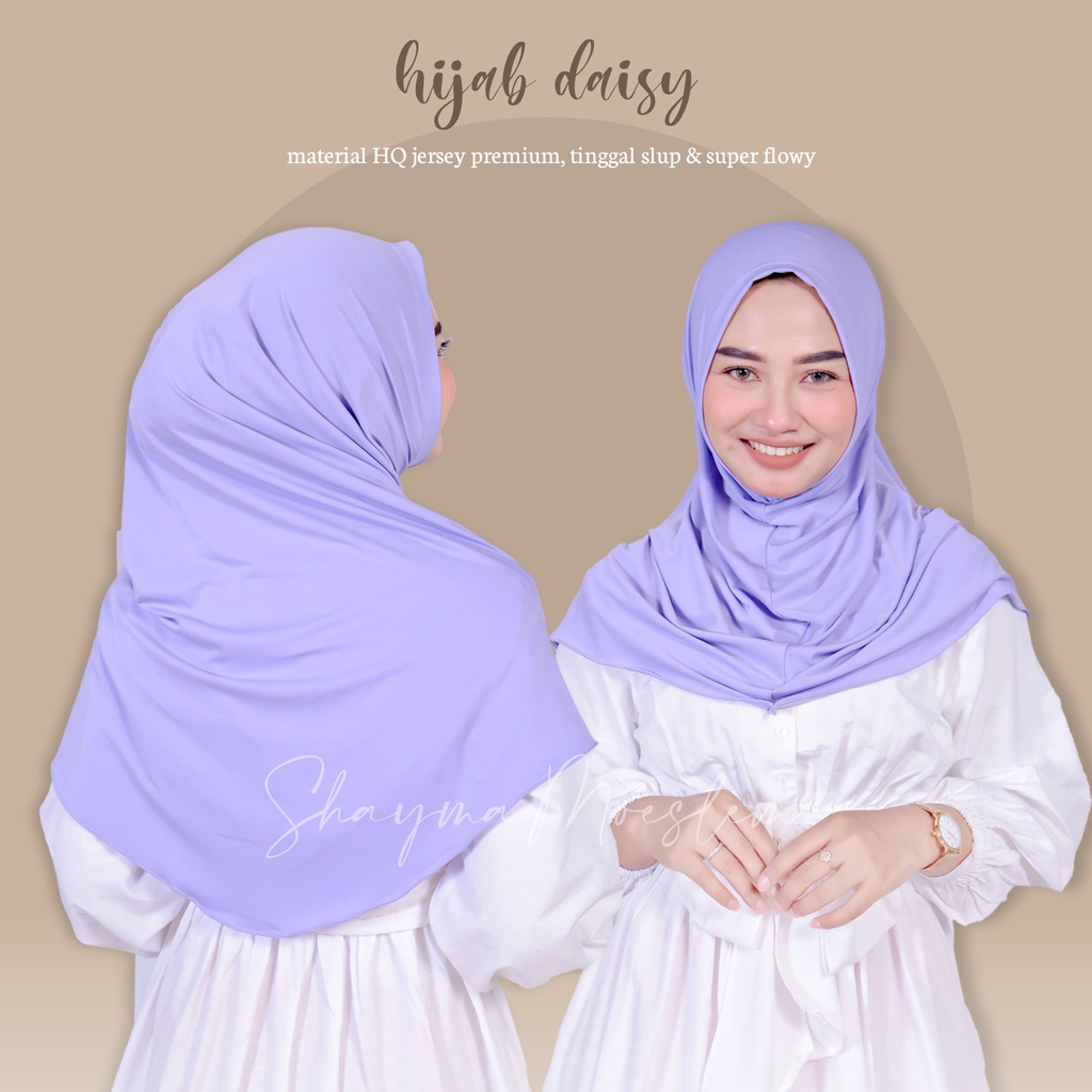 Hijab Salwa Daisy Instan Oval Bahan Jersey Premium