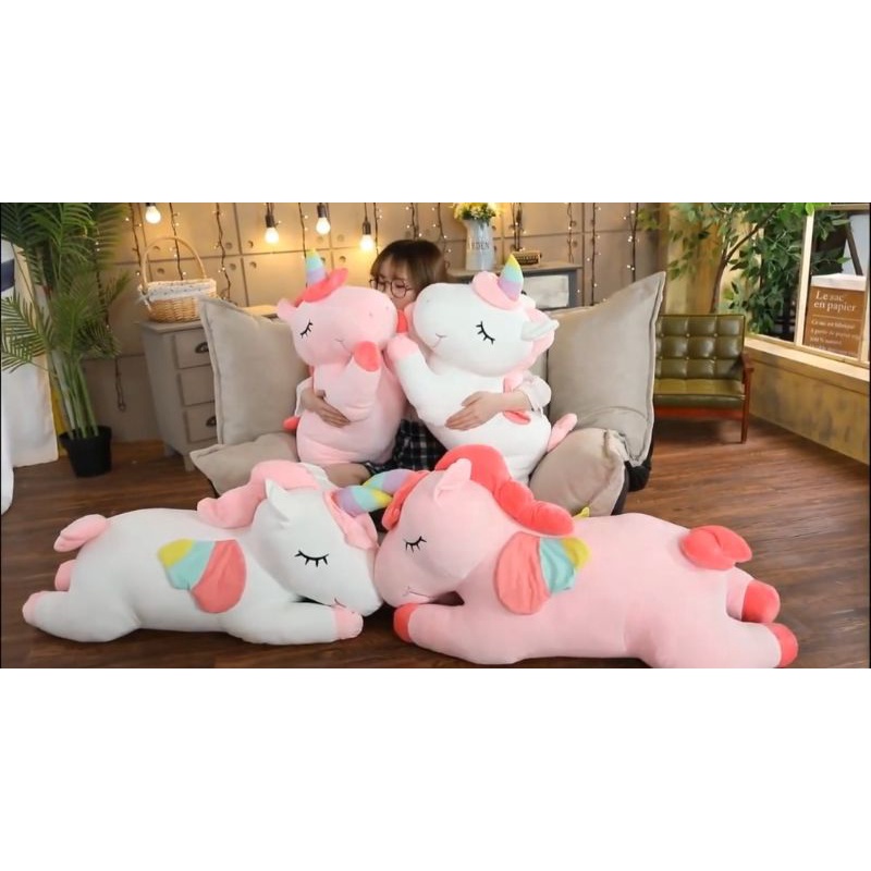 boneka import jumbo unicorn lembut miniso