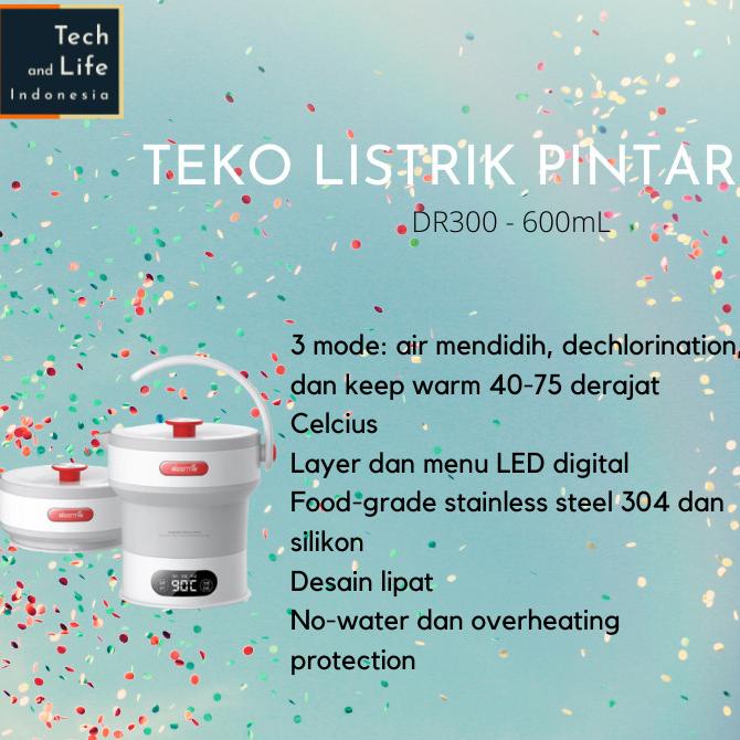 Teko Lipat Pemanas Air Listrik Electric Kettle 600Ml Dh300