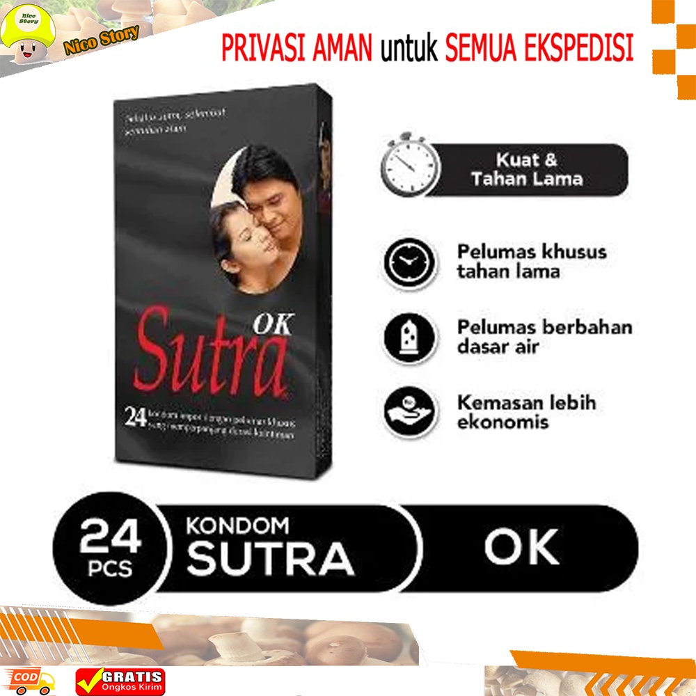 (NCS) (GROSIR READY )PRIVASI J&amp;T JNE Kondom Condom SUTRA HITAM OK 1 kotak isi 24 pcs 24 biji