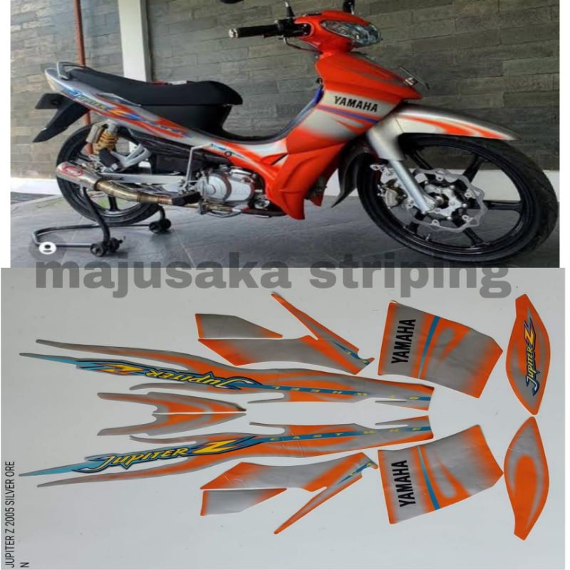 striping / stiker Jupiter z cw 2005 oren silver