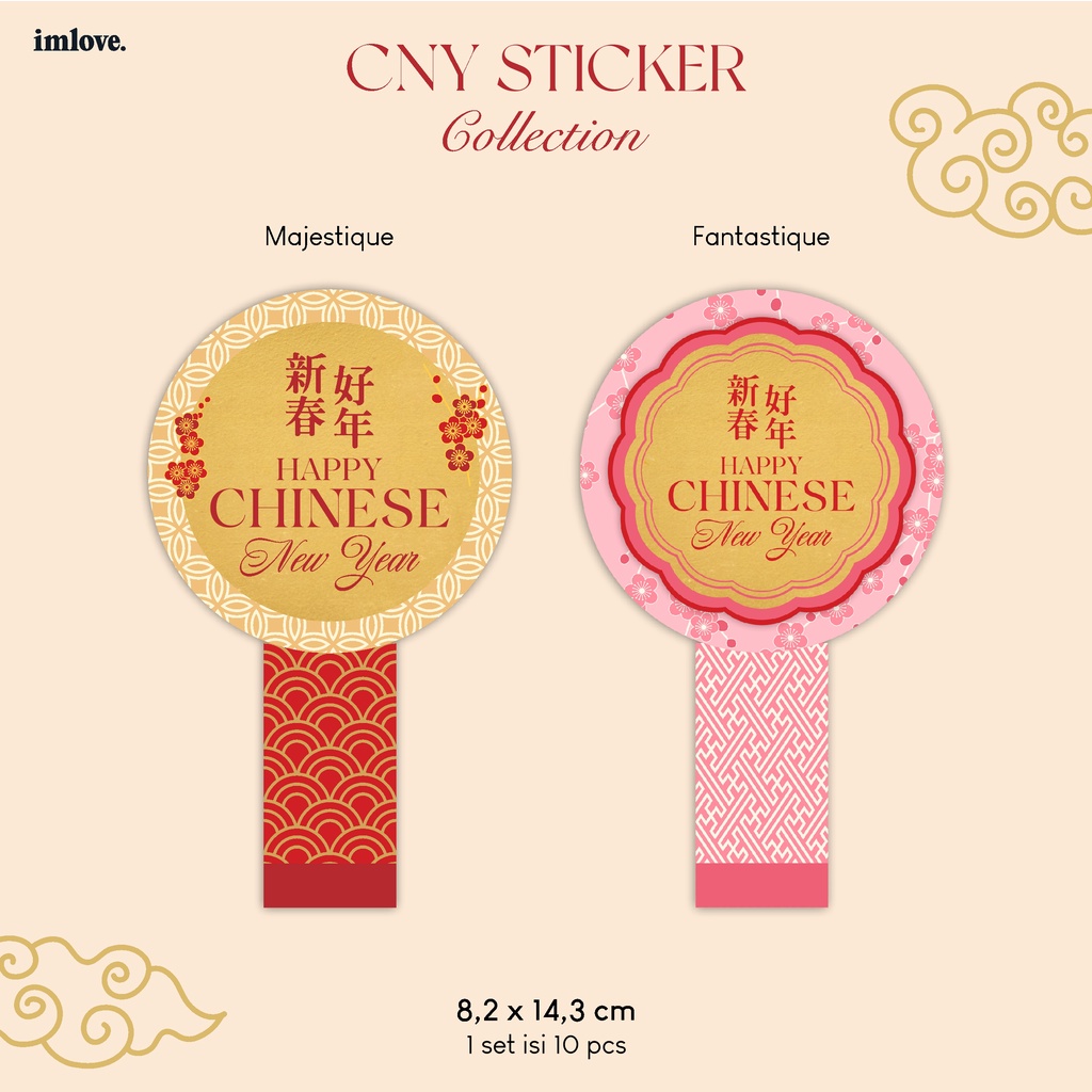 Jual Sticker Stiker Toples Imlek Cny Chinese New Year Hampers Parsel