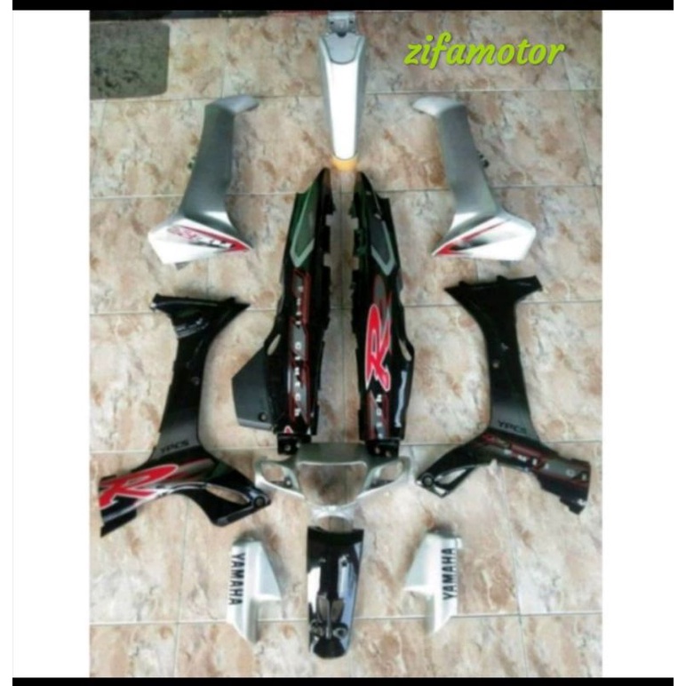 COVER BODY FULL SET YAMAHA FIZ R FIZ R FULL CLUTH PERAK SILVET HITAM