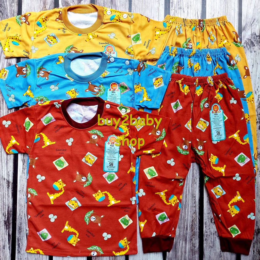 Baju bayi setelan CPR kaos pendek celana panjang Samleo Baby 6-18 Bulan