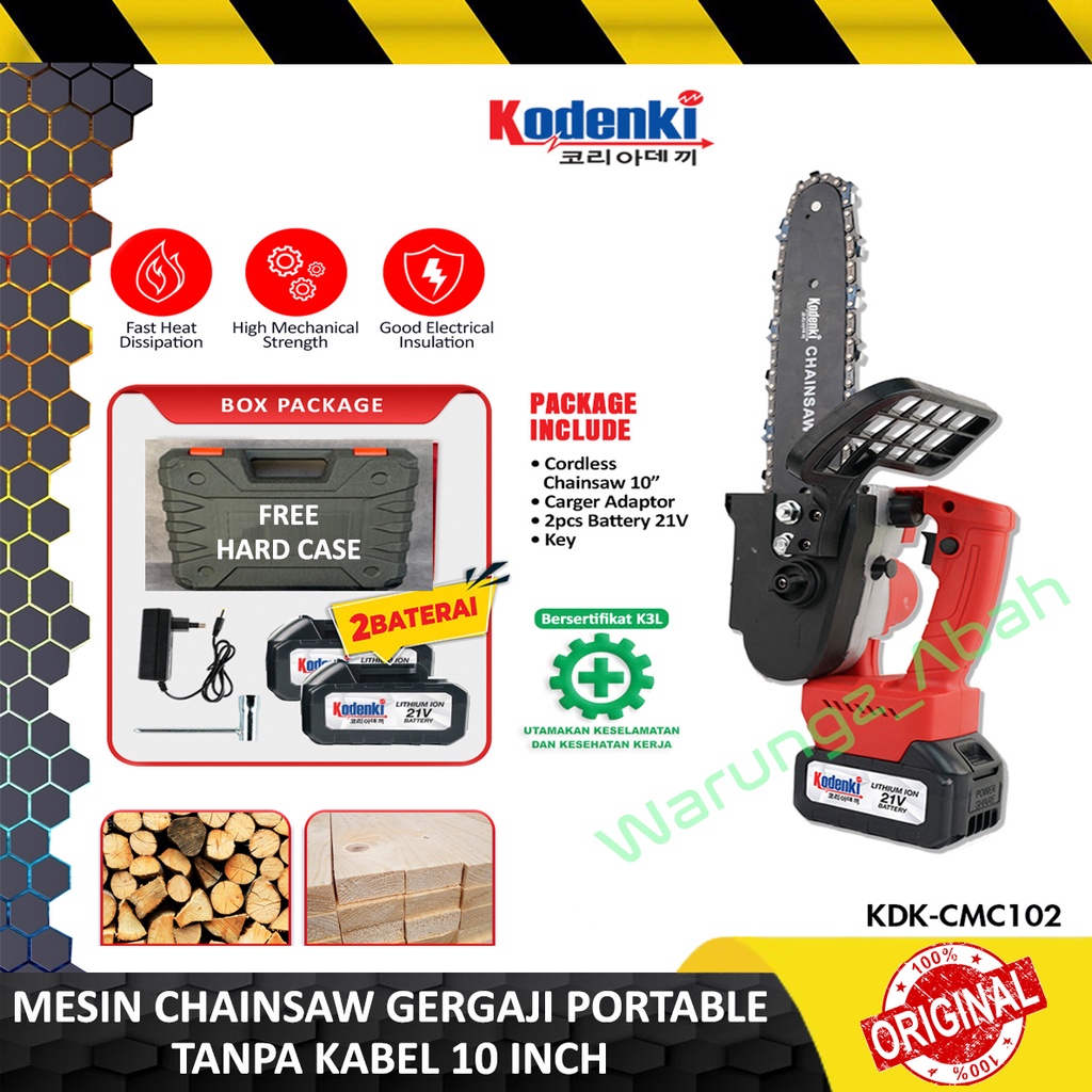 ALAT MESIN GERGAJI TANGAN MESIN RANTAI POTONG PEMOTONG BATANG KAYU RANTING DAHAN POHON BATRE BATERAI