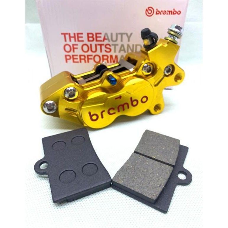 PRODUK- KALIPER MONOBLOK BREMBO 4 PISTON BIG LOGO PLUS KAMPAS MADE IN THAILAND .