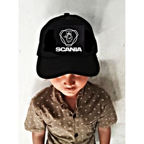 Topi jaring Trucker Logo Scania/Topi anak anak