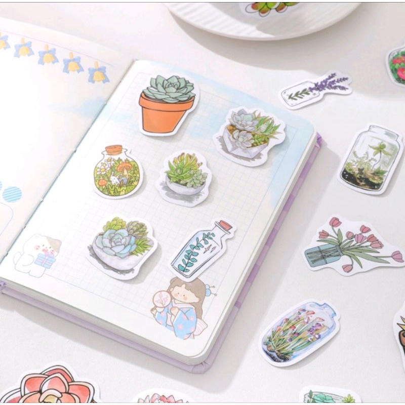 random sticker bunga hiasan journaling collection diy