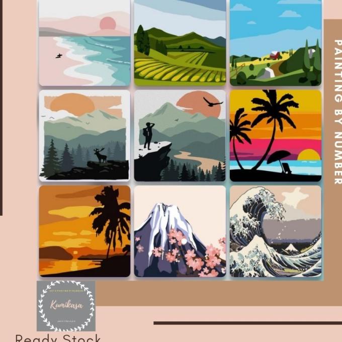 

[BISA COD] DIY painting by number 20x20cm PASTEL COLOURS ART