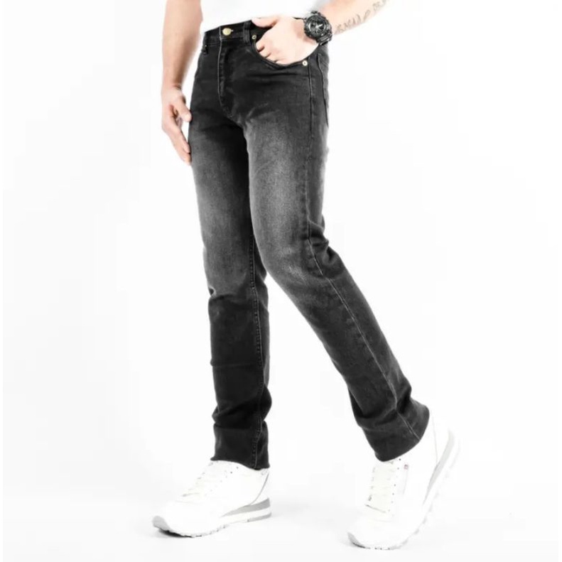 Wisdom Denim Pants Black Washed Slim Fit