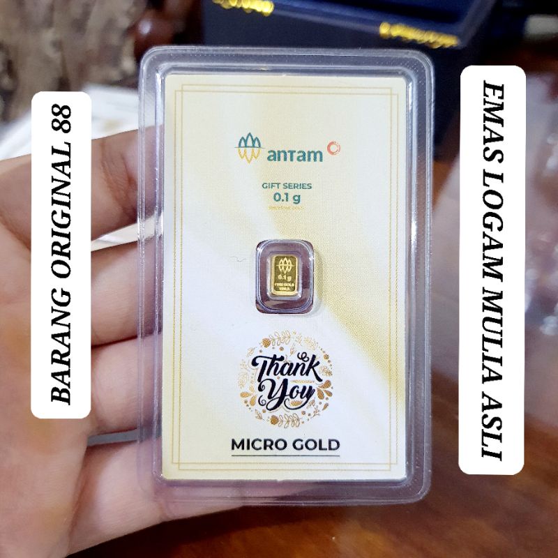 HADIAH KARTU UCAPAN TERIMA KASIH KADO CARD THANK YOU 0.1 GRAM EMAS ANTAM GIFT SERIES 0,1 GR HARTADIN