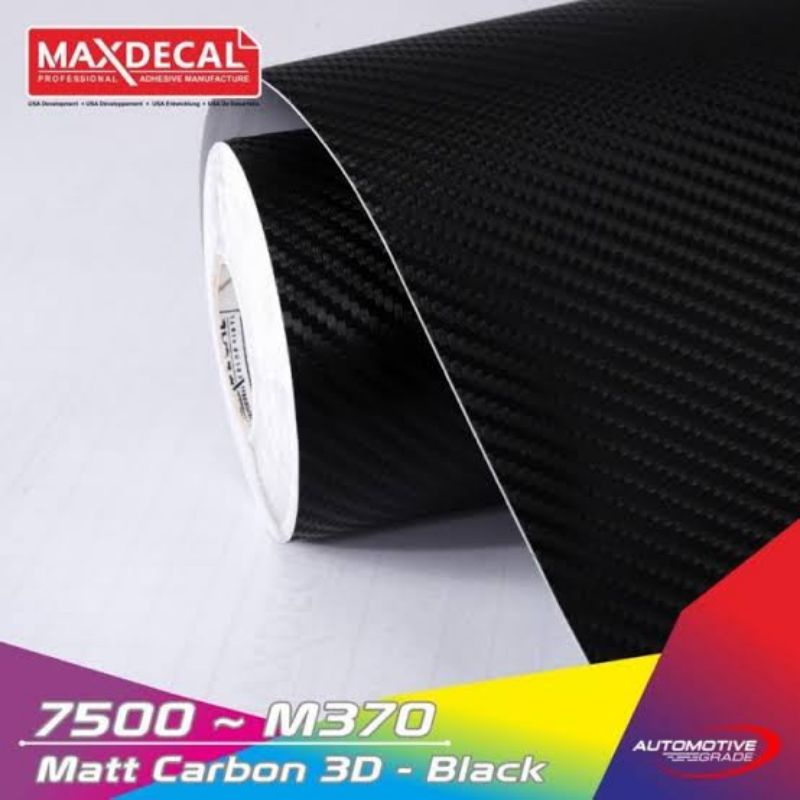 Jual Sticker Skotlet Meteran Carbon 3d Black Vinyl Maxdecal 7500 M370