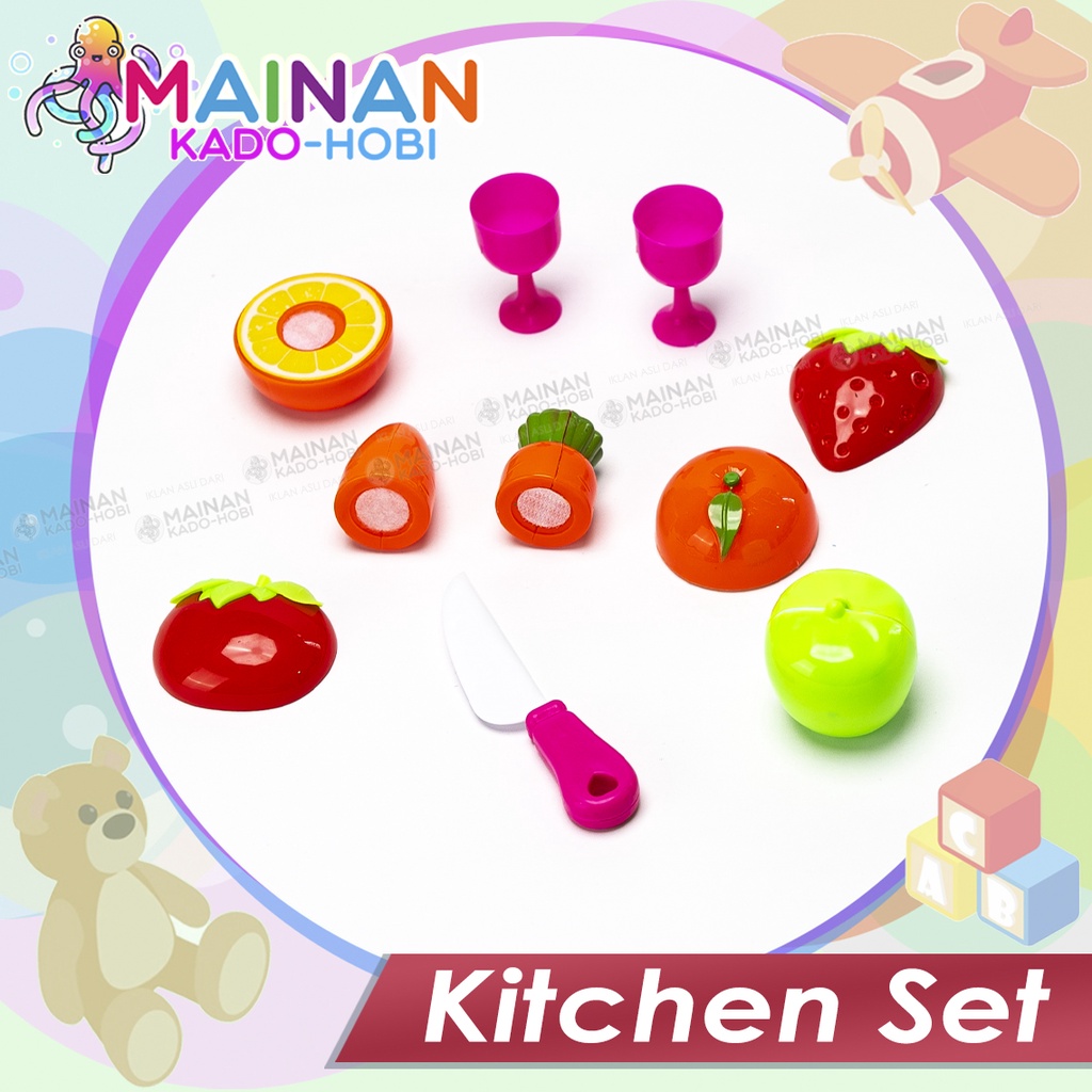 MAINAN ANAK KITCHEN SET EDUKASI MINIATUR MASAKAN SAYURAN BUAH