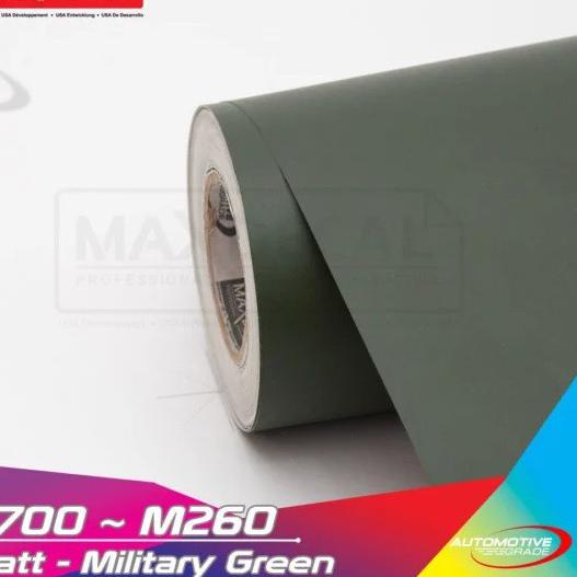 New Stock [METERAN] MAXDECAL 9700 M260 Matt Military Green 152 cm Premium Hijau Army Doff Dop Skolet