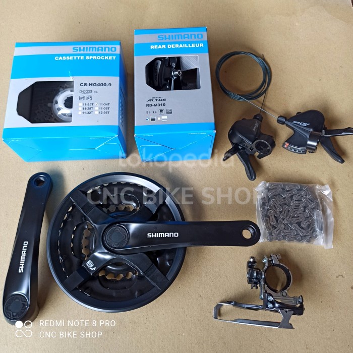 GROUP SET GROUPSET MTB SHIMANO ALTUS RD SHIFTER 3 X 9 SPEED