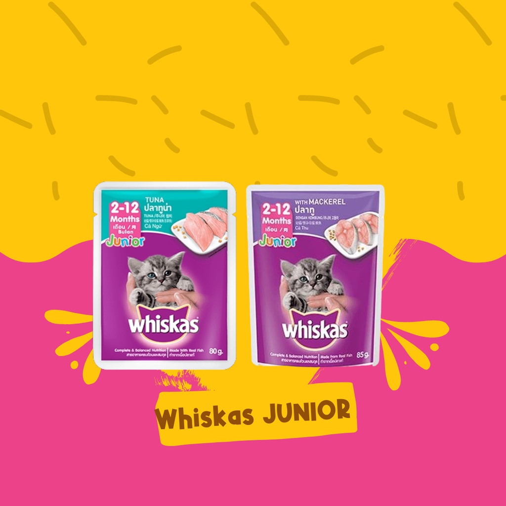 Whiskas Pouch JUNIOR 2-12 Bulan (KITTEN)
