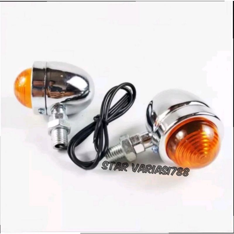 Lampu sein sen acipi bulat besar motor classic lampu sen klasik costum