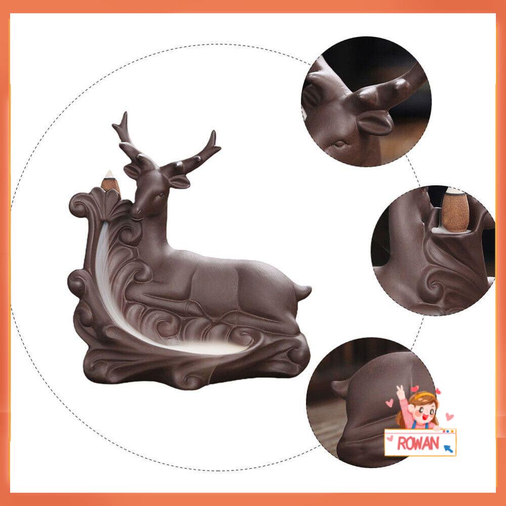 R-flower Backflow Incense Burner Meditasi Kreatif Dekorasi Rumah Keramik Tempat Dupa