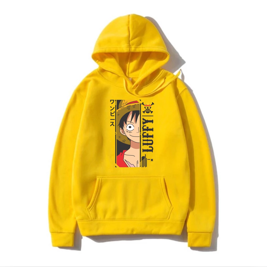 LUFFY ANIME Jumper Hoodie II  Sweater Hoodie Anime Trendy II Sweter Oblong Topi Sz M - XL ( Pria &amp; Wanita / Anak &amp; Dewasa )