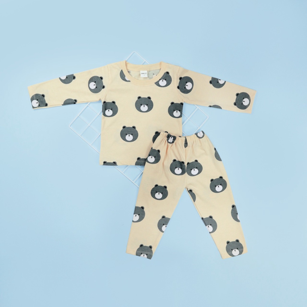 Owlet - setelan anak / piyama anak bergambar / piyama panjang / baju tidur anak