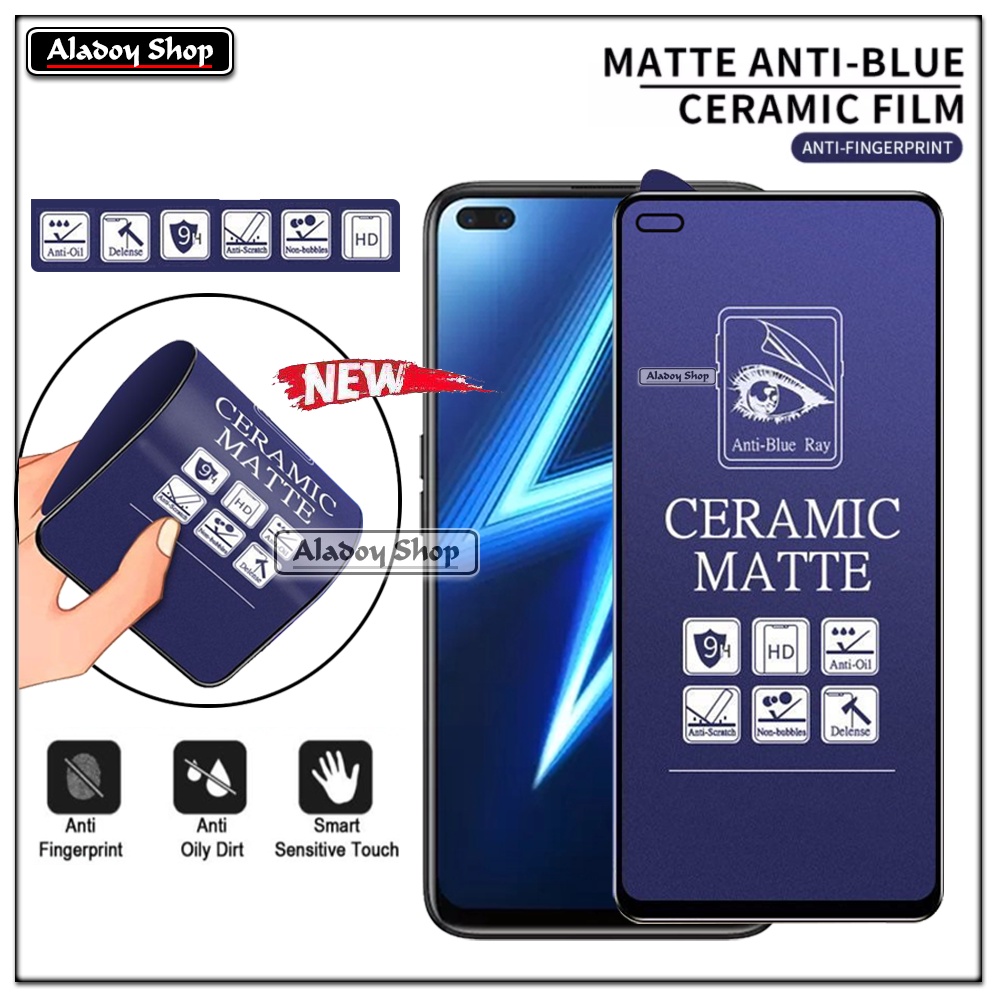 PAKET 3IN1 Anti Gores Blue Matte Anti Glare Realme 6 Pro + Tempered Glass Camera dan Skin Carbon