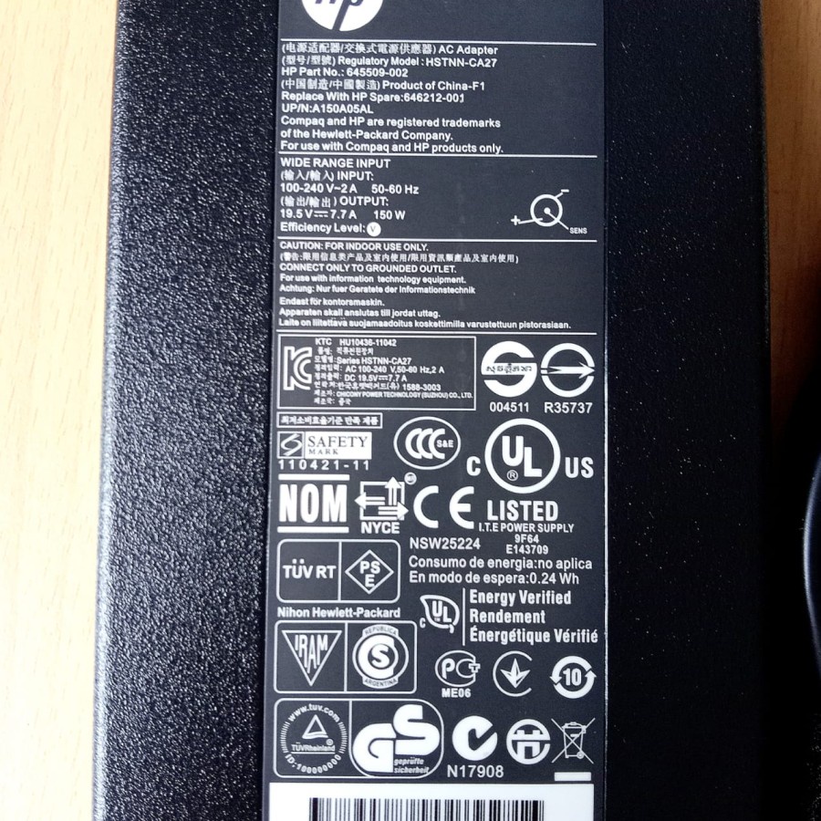 Adaptor HP 19.5v 7.7A Blue Pin