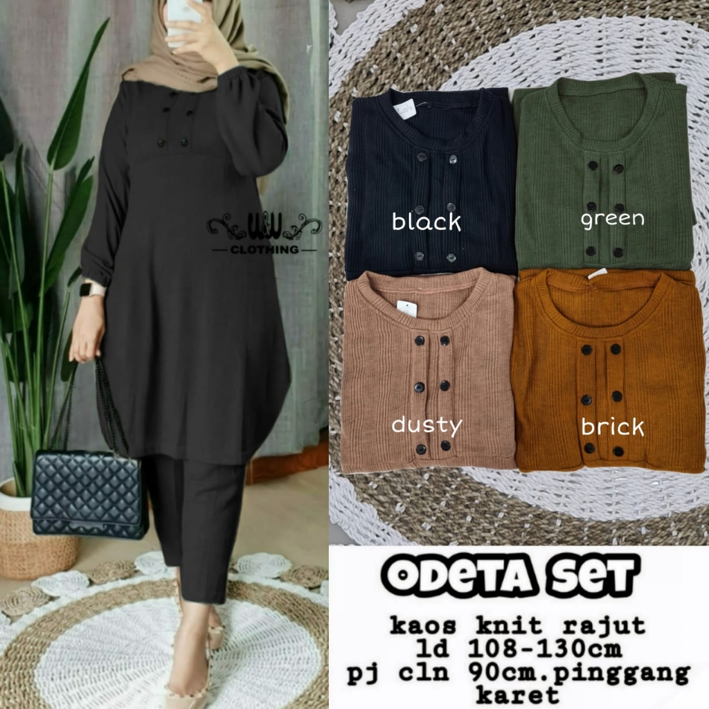 ODETA SET ORI W&amp;W | Setelan Wanita Knit Rajut