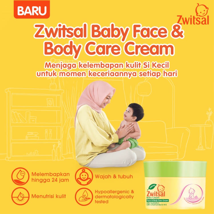 Zwitsal Baby Face &amp; Body Care Cream 50Gr - Krim Bayi