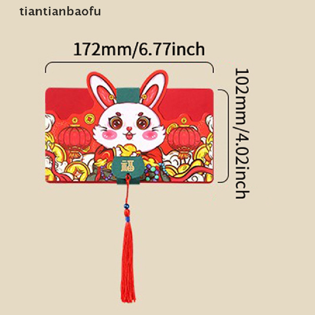 [tiantianbaofu] Amplop Merah Lipat2023Tahun Baru Cina Lucu Kelinci Merah Paket Zodiak Butik
