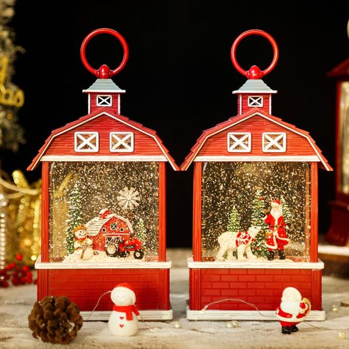Snow Globe Musik Box Merah Kado Natal Christmas Music Box Gift Santa