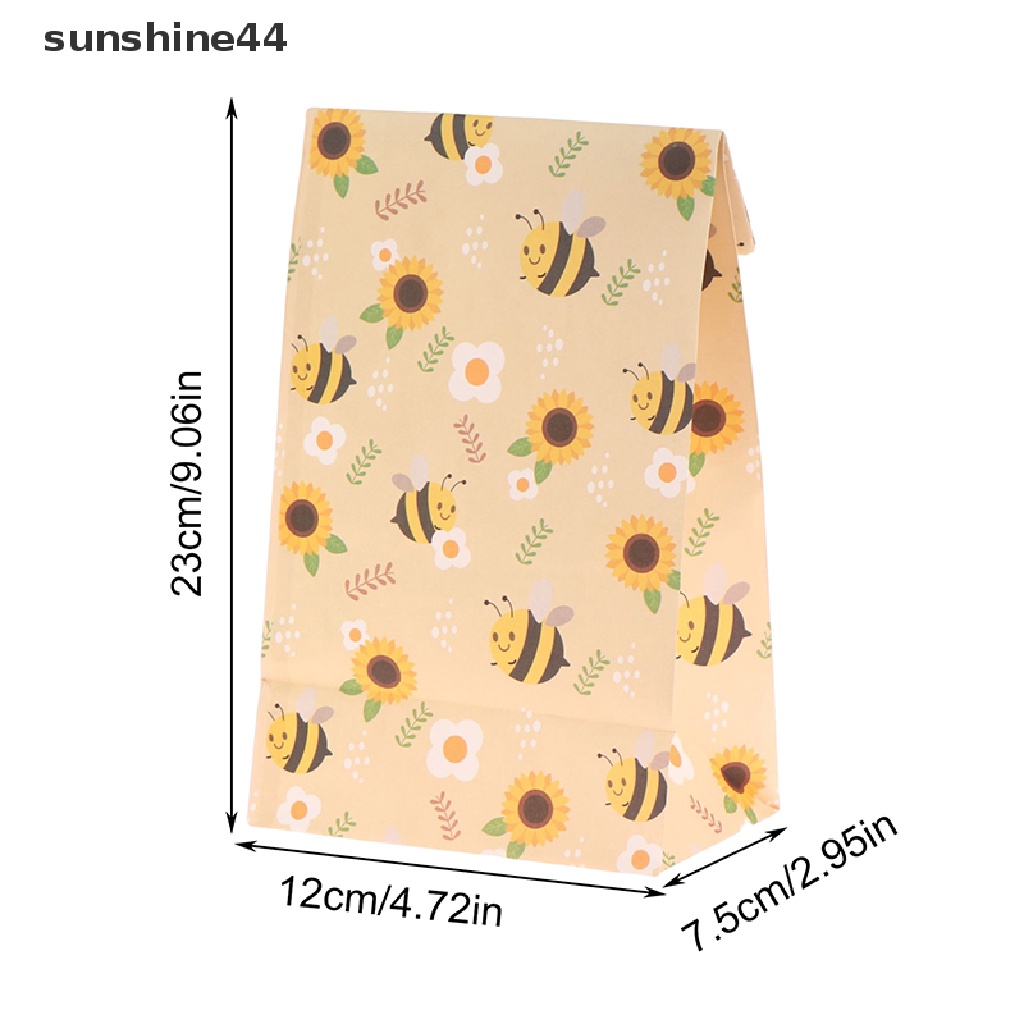 Sunshine 10Pcs Honey Bee Gift Bags Kantong Kemasan Permen Pesta Ulang Tahun Tema Bumble Bee.