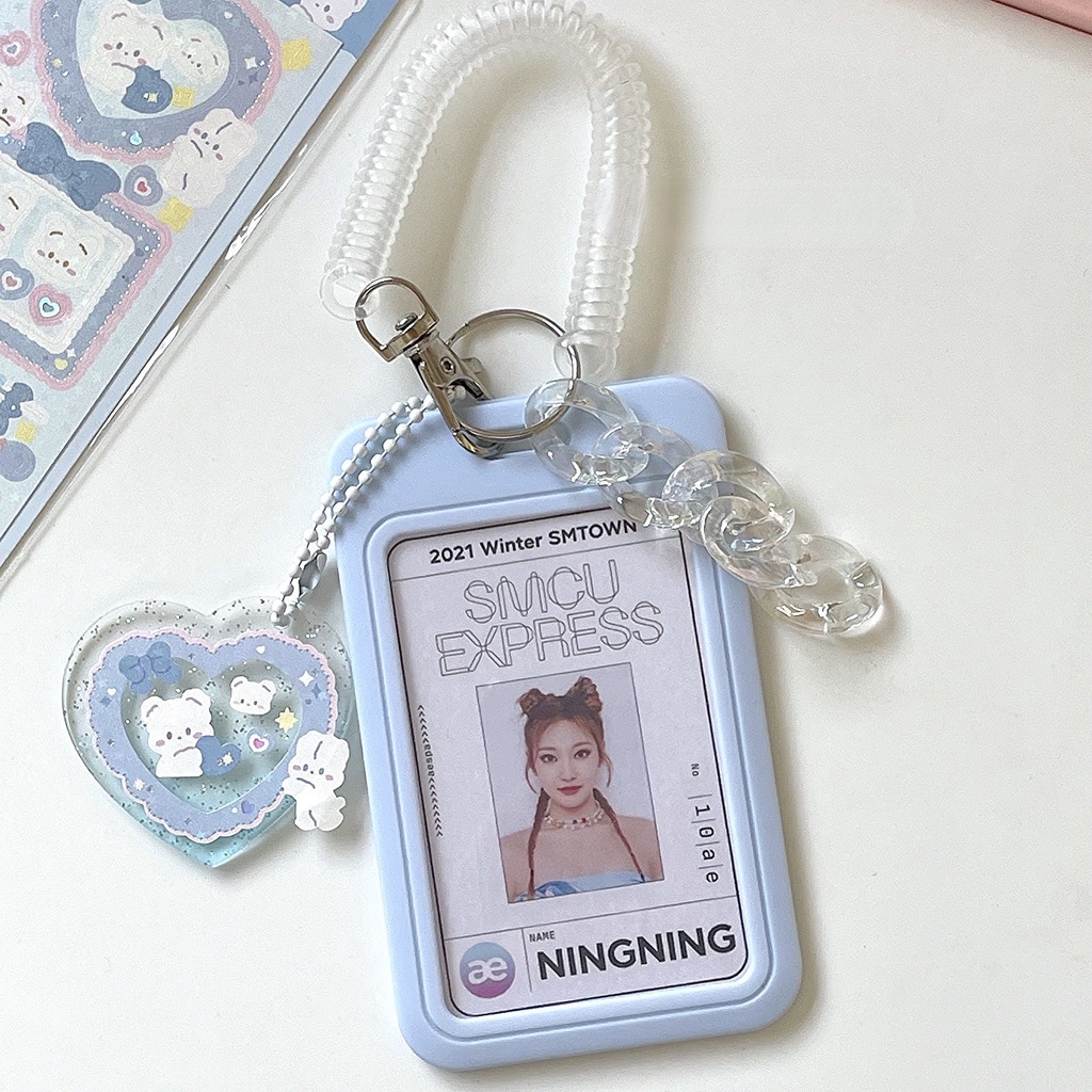 Holder Pelindung Kartu Kredit / ID / Foto Bahan MINKYS Warna Biru / Pink