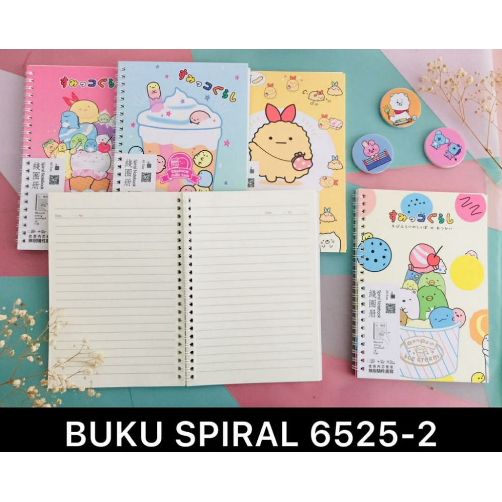 

BUKU DIARY / AGENDA SPIRAL HARD COVER UKURAN A5 KARAKTER ICE CREAM ISI 88 HALAMAN WZ-6525-2