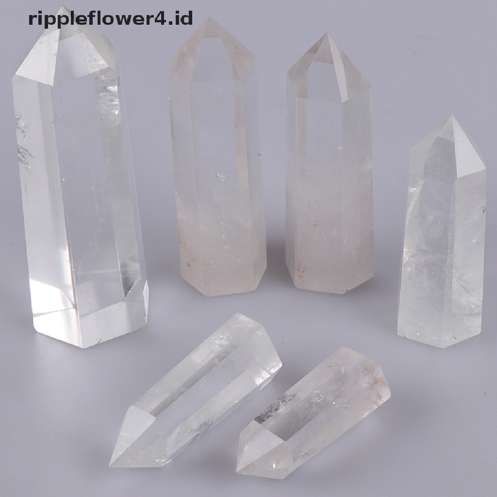 {rippleflower4.id} Kristal Bening Titik Natural Tongkat Spesimen Reiki Batu Penyembuhan~