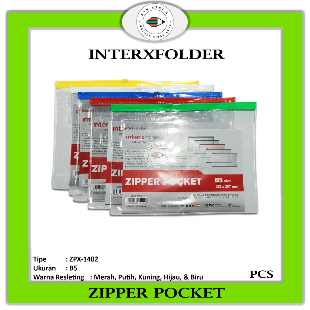 

INTERXFOLDER - Zipper Pocket B5 Transparant - ZPX-1402 - PCS