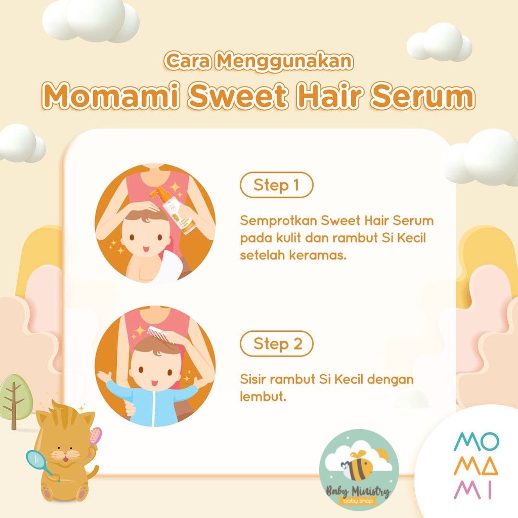 MOMAMI BABY SWEET HAIR SERUM - HALAL - Non Alkohol  / Serum rambut anak bayi / perawatan rambut/ menumbuhkan rambut/ menebalkan rambut / aman untuk kulit kepala anak bayi / serum rambut anti kusut / rambut berkilau mudah diatur / hair serum