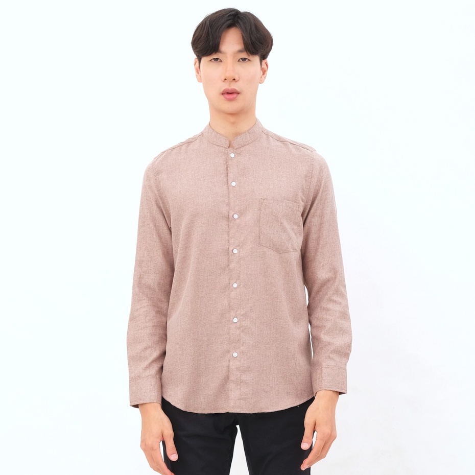 SANVANINA Kemeja Shanghai Pria Lengan Panjang Khaki | Khaby Coffee Milk E-5100A